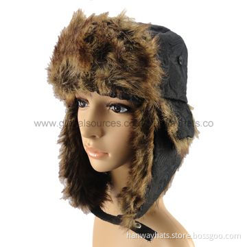 Men's Winter Hats with Fake Fur Lining and Earflaps